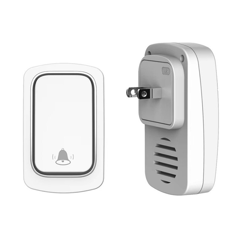 Timbre electrónico inalámbrico de plástico con botón pulsador