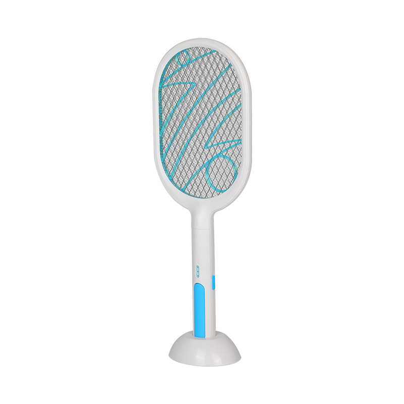 Aplastador de mosquitos eléctrico recargable vertical azul y blanco