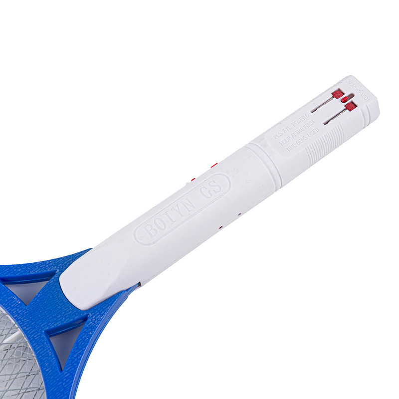 Aplastador de mosquitos eléctrico ligero con mango antideslizante blanco